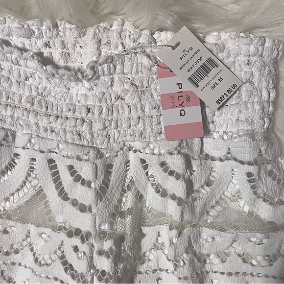New Girls Pilyq Scalloped Lace Swimsuit Cover Pants Medium - Picture 4 of 7